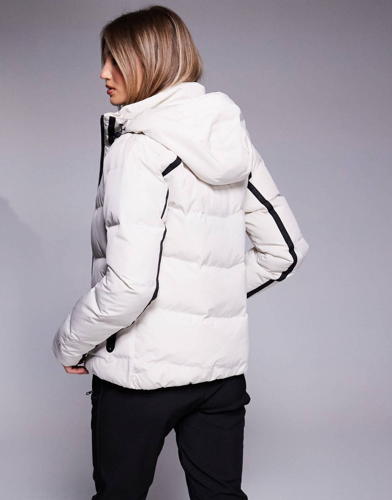 Protest Prtonyx contrast piping snow jacket in off white - ASOS Sample Sale EU Store