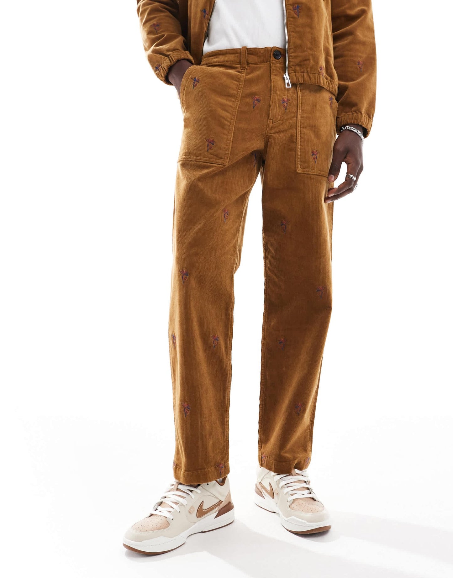 PS Paul Smith cord embroidered trousers in tan - ASOS Sample Sale EU Store