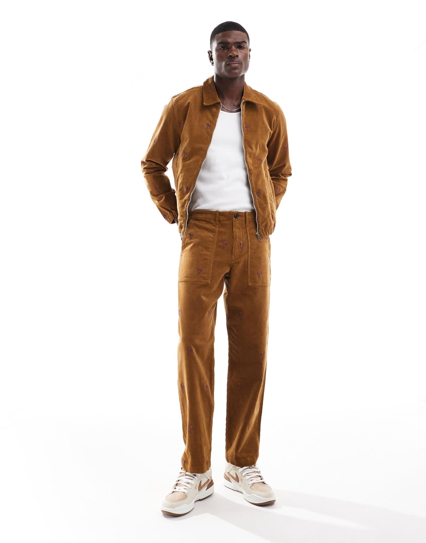 PS Paul Smith cord embroidered trousers in tan - ASOS Sample Sale EU Store