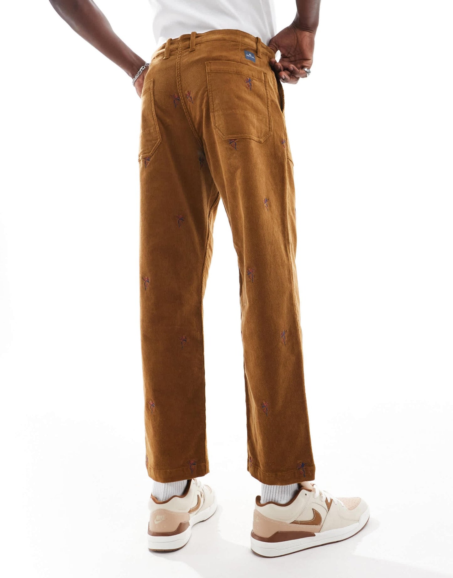 PS Paul Smith cord embroidered trousers in tan - ASOS Sample Sale EU Store