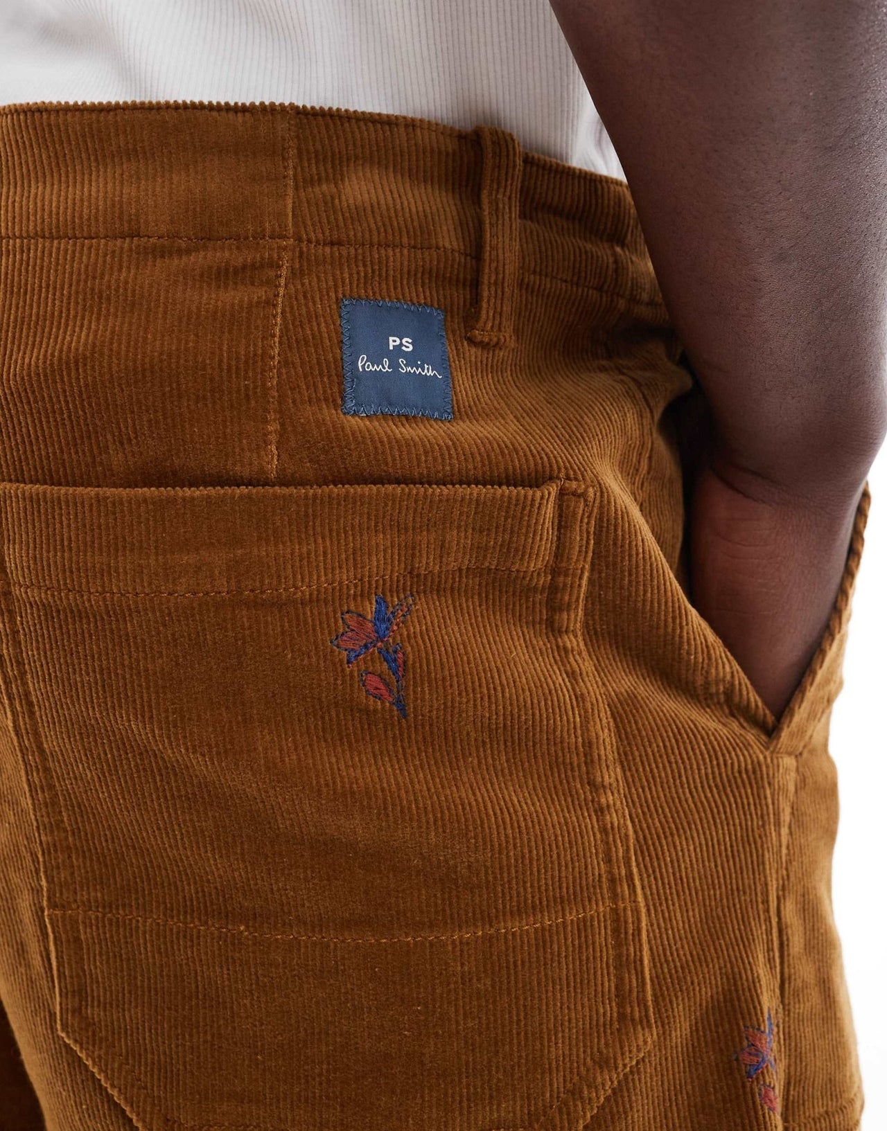 PS Paul Smith cord embroidered trousers in tan - ASOS Sample Sale EU Store