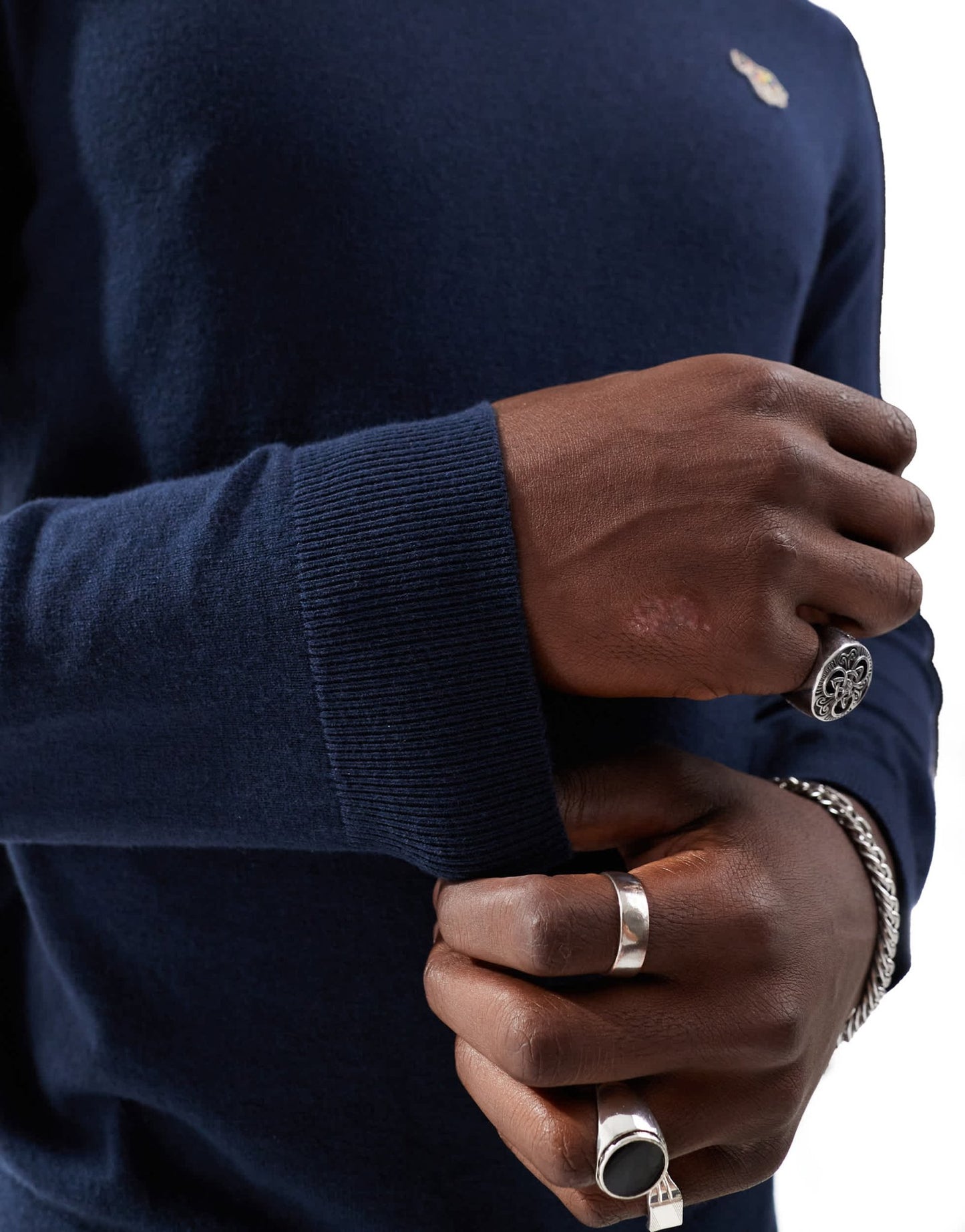 PS Paul Smith crew neck knit jumper with icon zebra logo in navy - ASOS Sample Sale EU Store