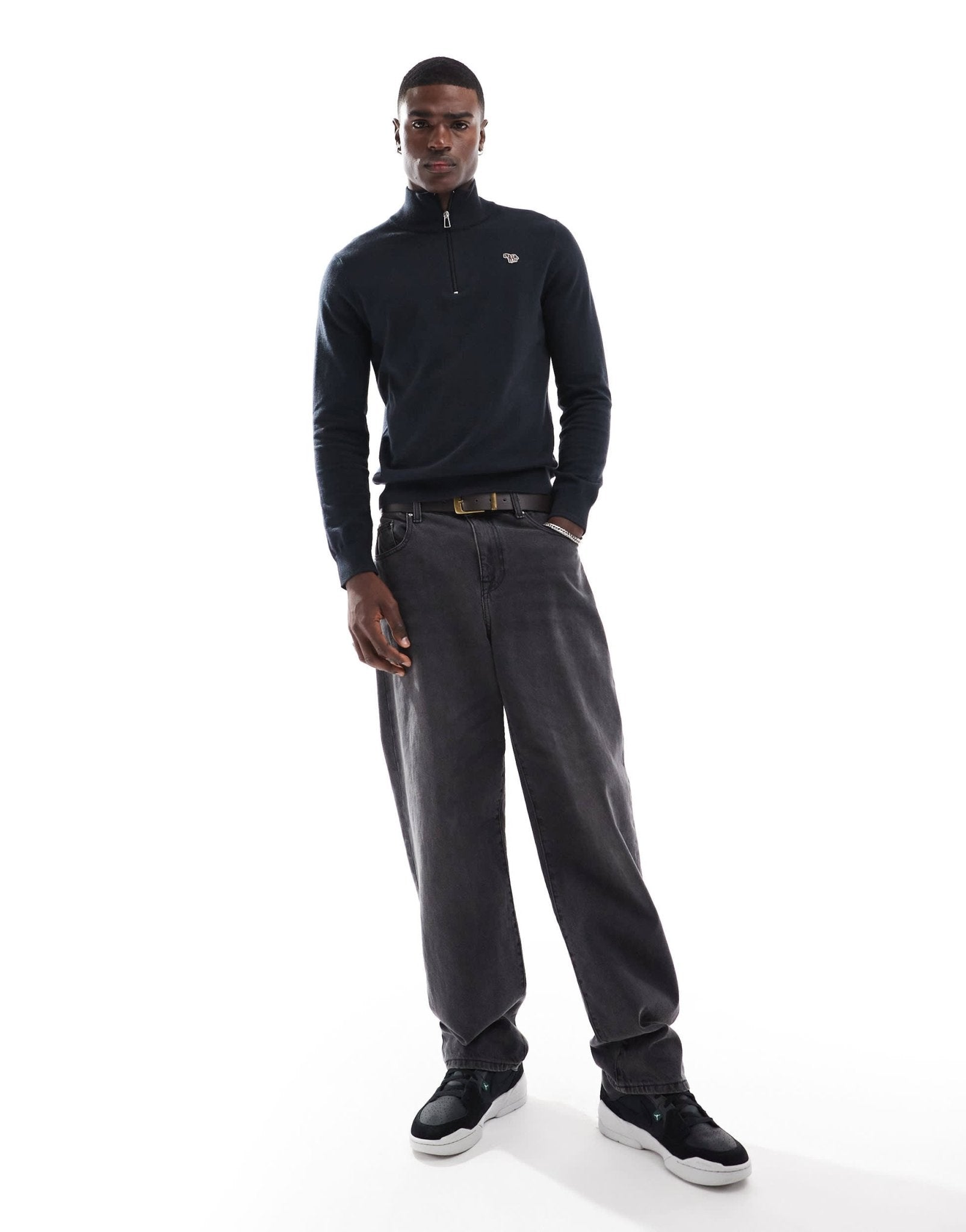 PS Paul Smith half zip jumper with icon logo in black - ASOS Sample Sale EU Store