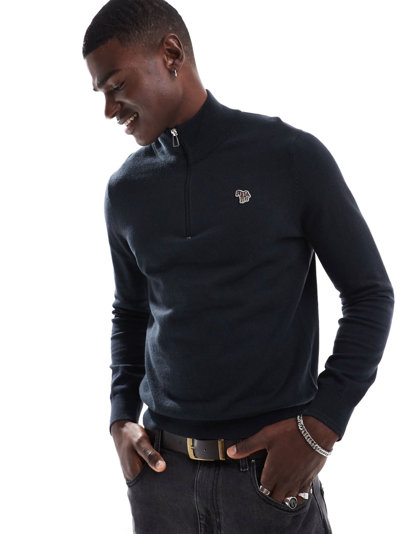 PS Paul Smith half zip jumper with icon logo in black - ASOS Sample Sale EU Store