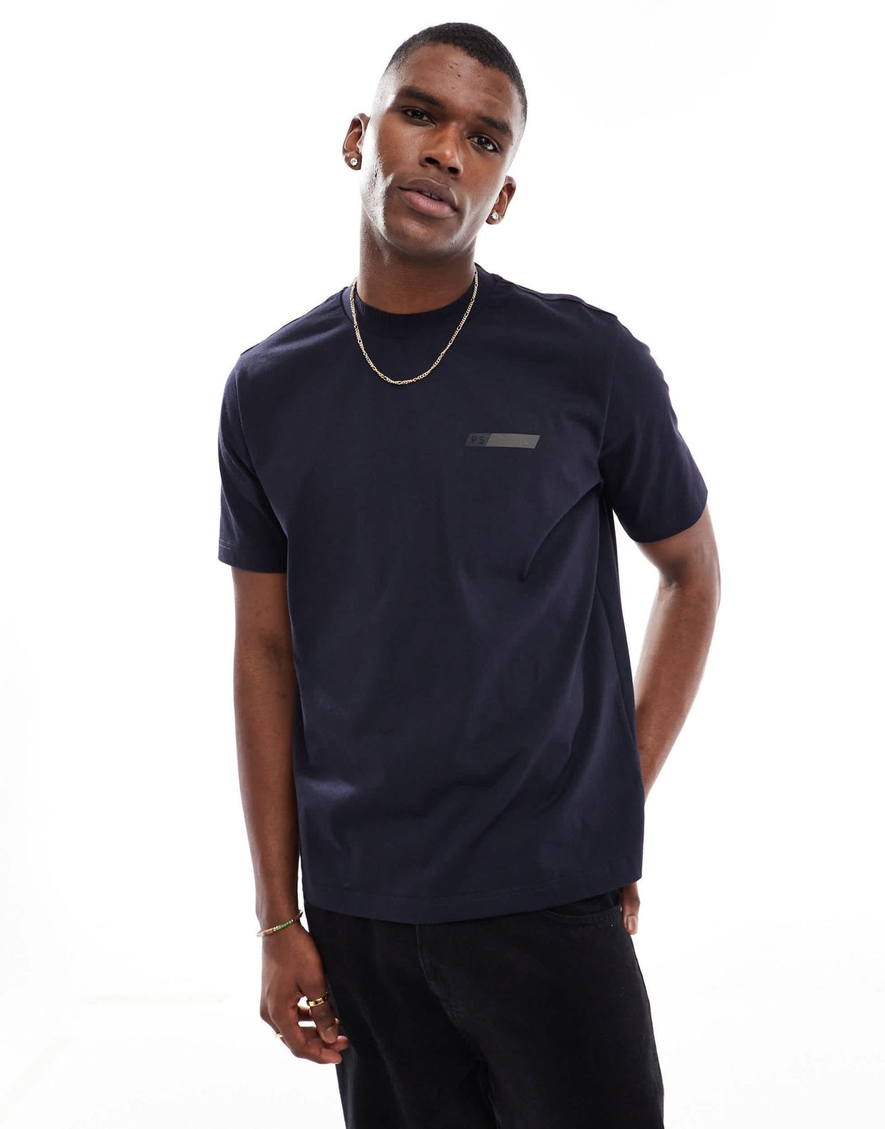 PS Paul Smith heavy weight t-shirt with logo in navy - ASOS Sample Sale EU Store