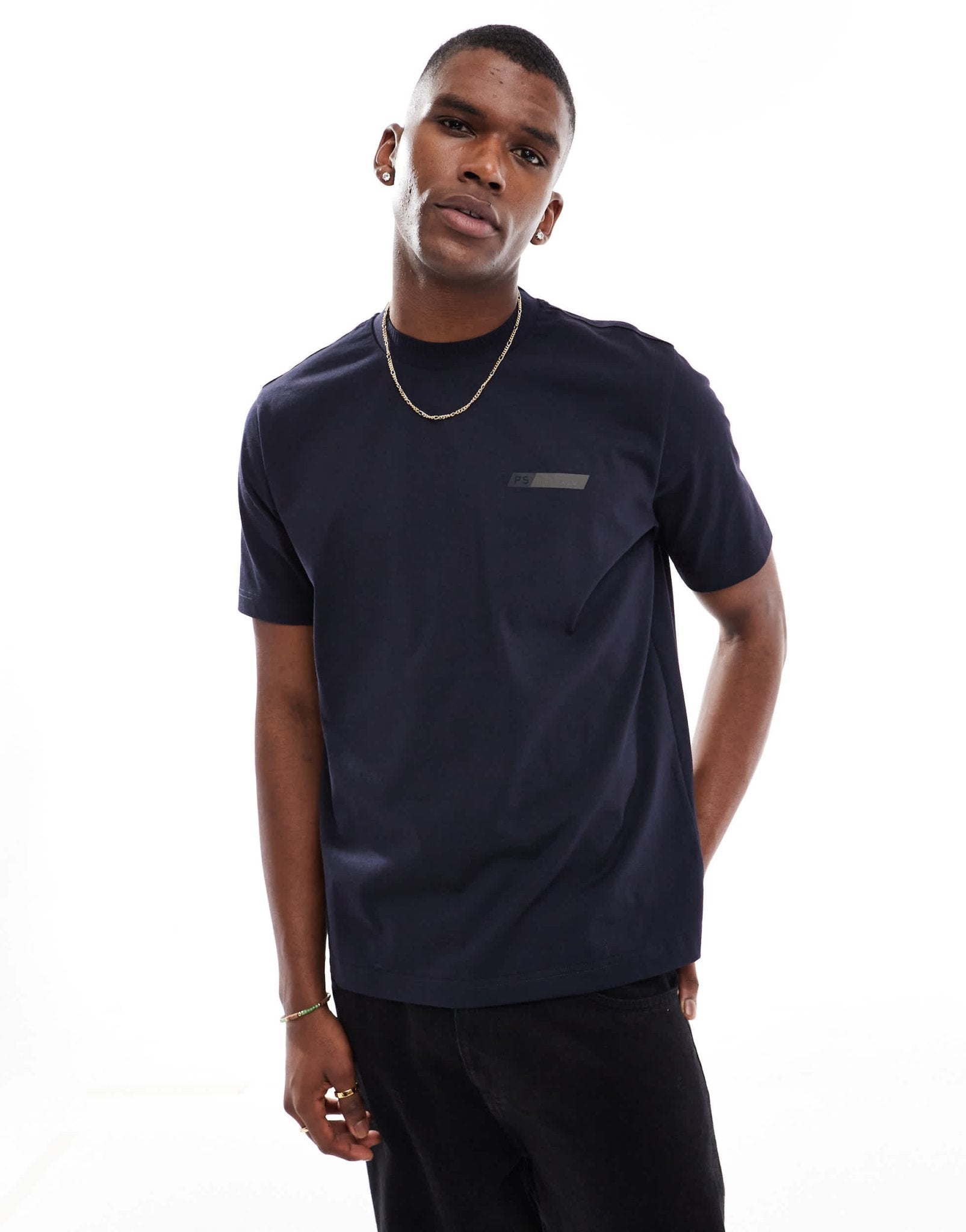 PS Paul Smith heavy weight t-shirt with logo in navy - ASOS Sample Sale EU Store
