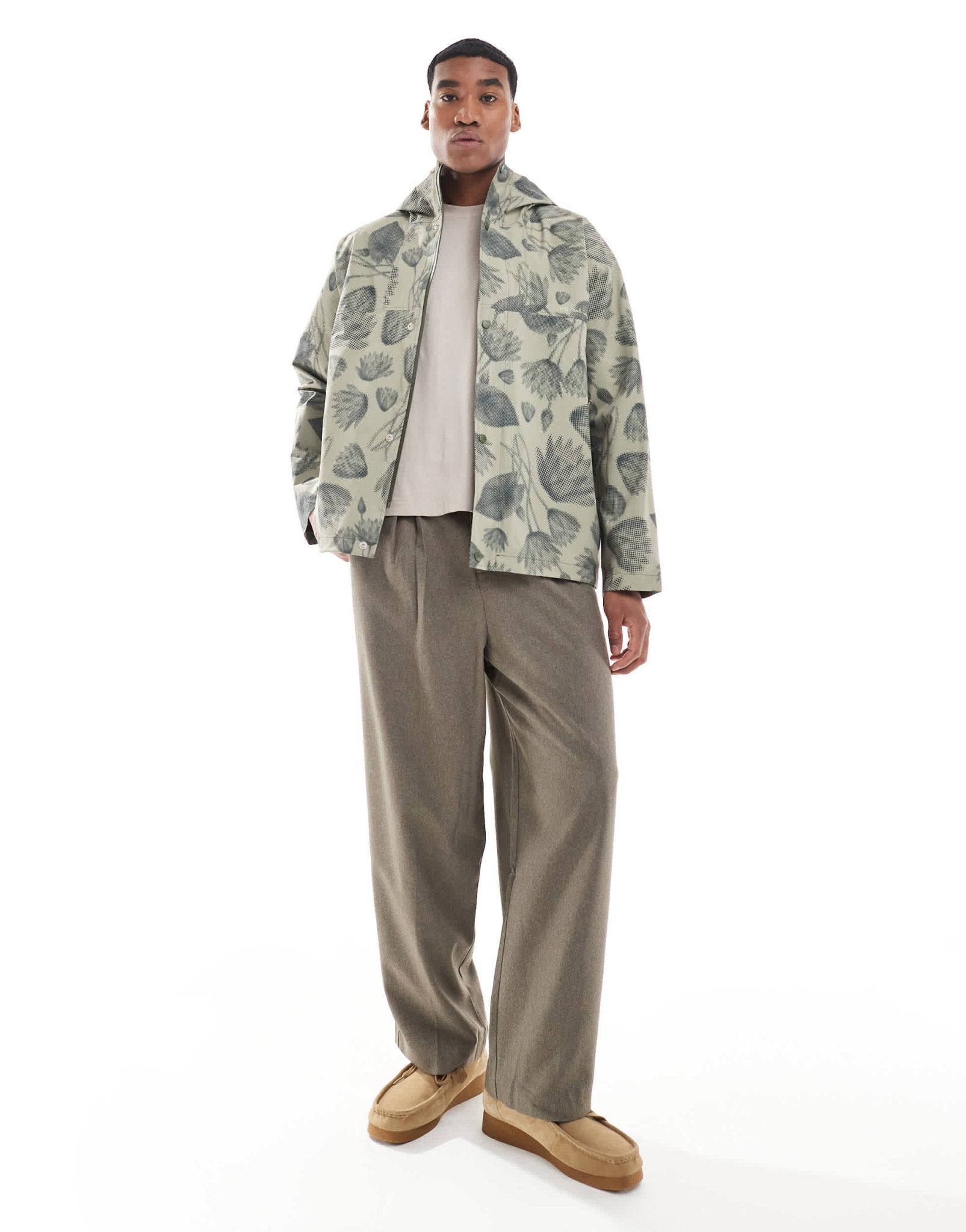 PS Paul Smith hooded jacket with flower print in beige - ASOS Sample Sale EU Store