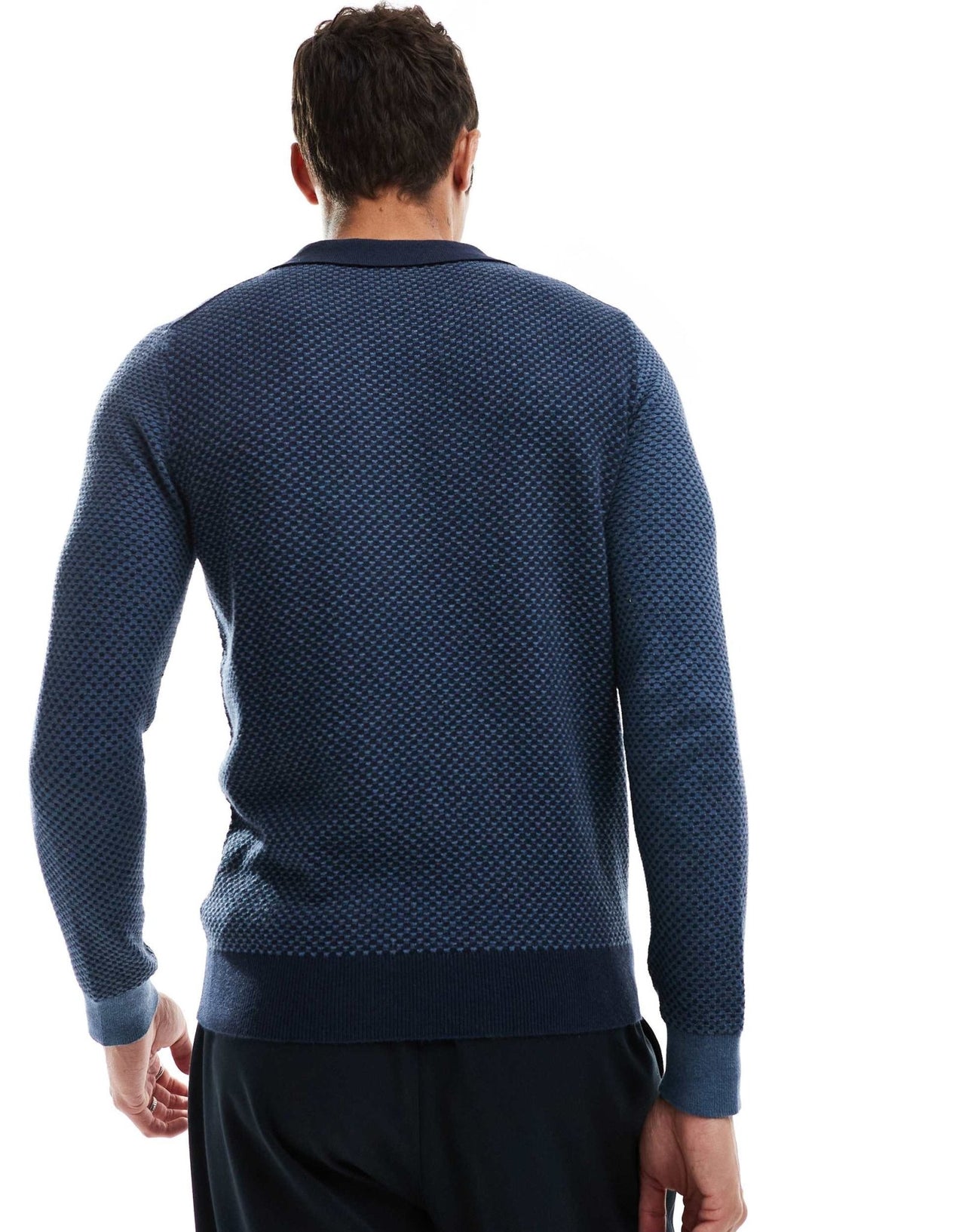 PS Paul Smith long sleeve knit polo with logo in blue - ASOS Sample Sale EU Store