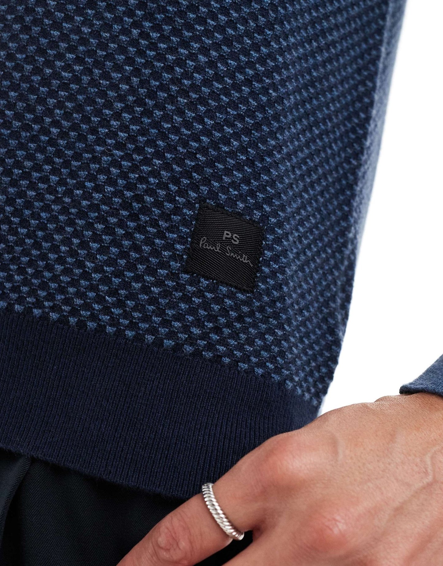 PS Paul Smith long sleeve knit polo with logo in blue - ASOS Sample Sale EU Store