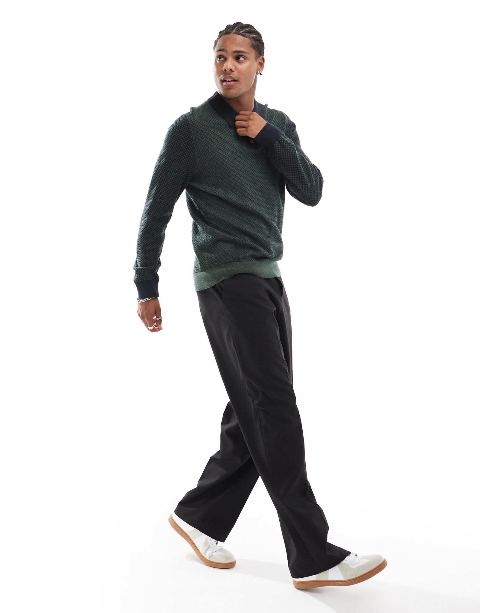 PS Paul Smith long sleeve knit polo with logo in khaki - ASOS Sample Sale EU Store