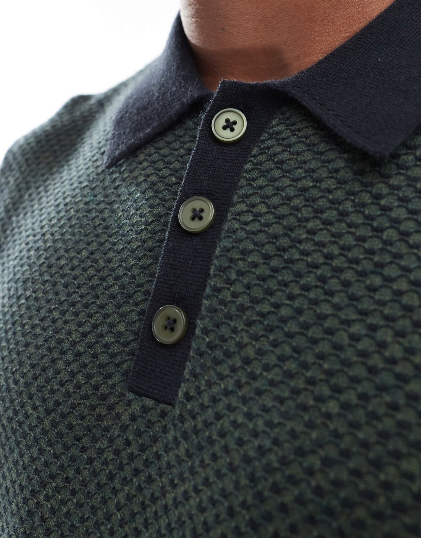 PS Paul Smith long sleeve knit polo with logo in khaki - ASOS Sample Sale EU Store