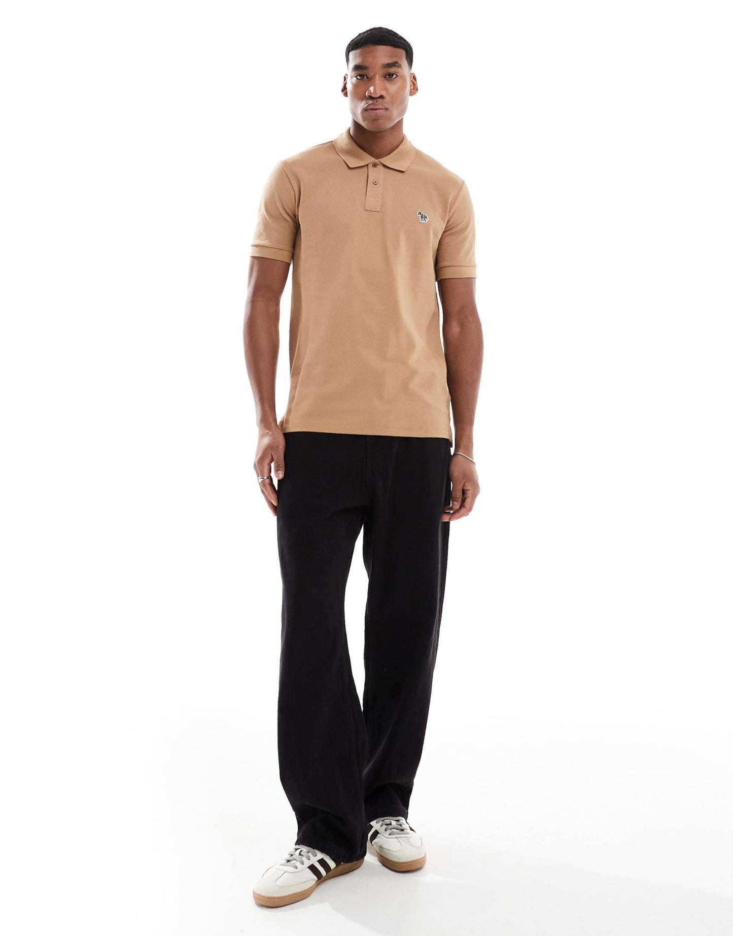 PS Paul Smith regular fit icon logo short sleeve polo in tan - ASOS Sample Sale EU Store