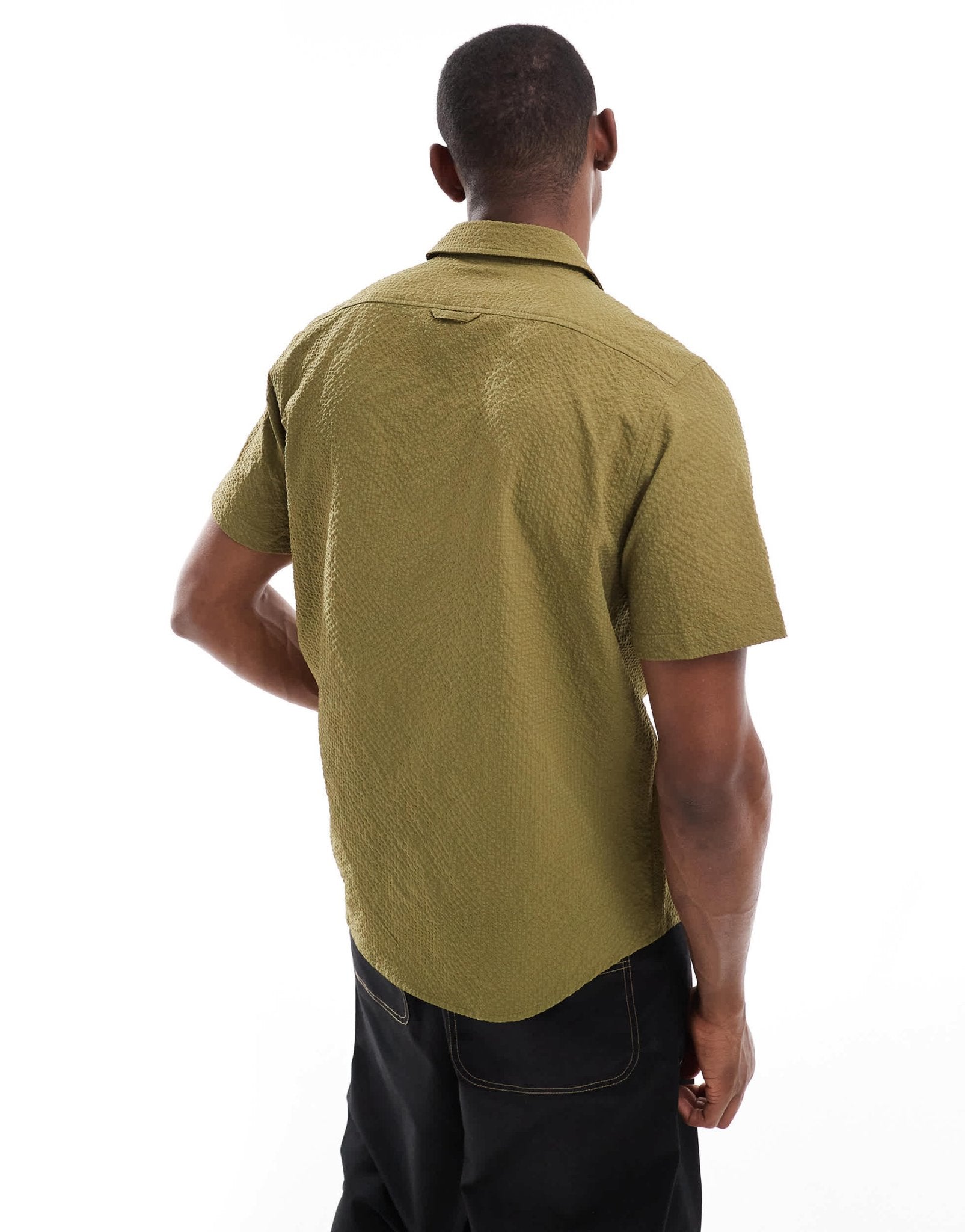 PS Paul Smith short sleeve seersucker shirt in khaki - ASOS Sample Sale EU Store