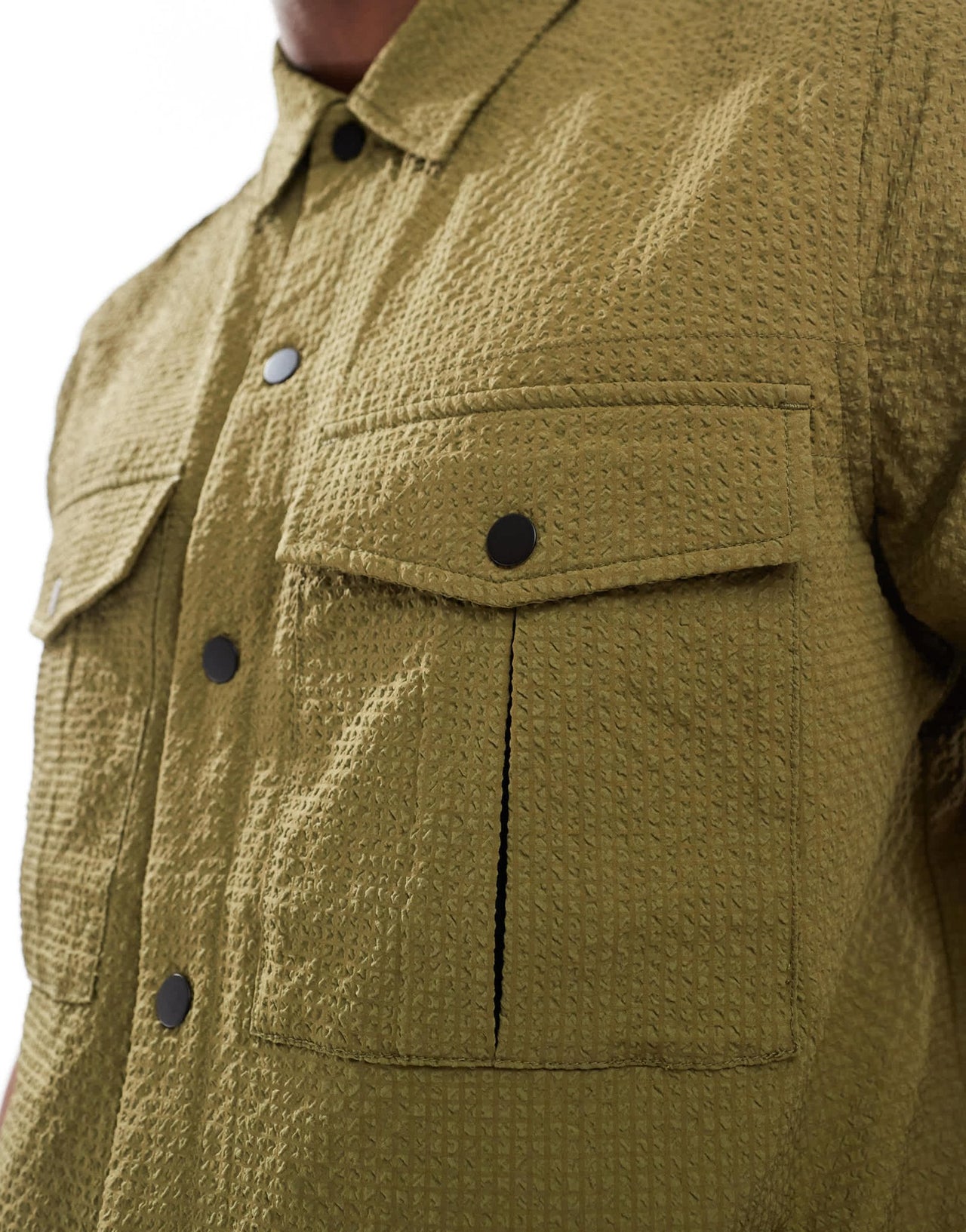 PS Paul Smith short sleeve seersucker shirt in khaki - ASOS Sample Sale EU Store