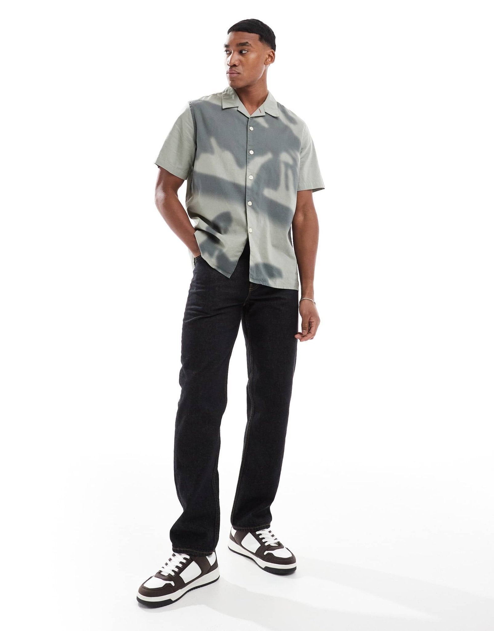 PS Paul Smith short sleeve shadow print shirt in green - ASOS Sample Sale EU Store