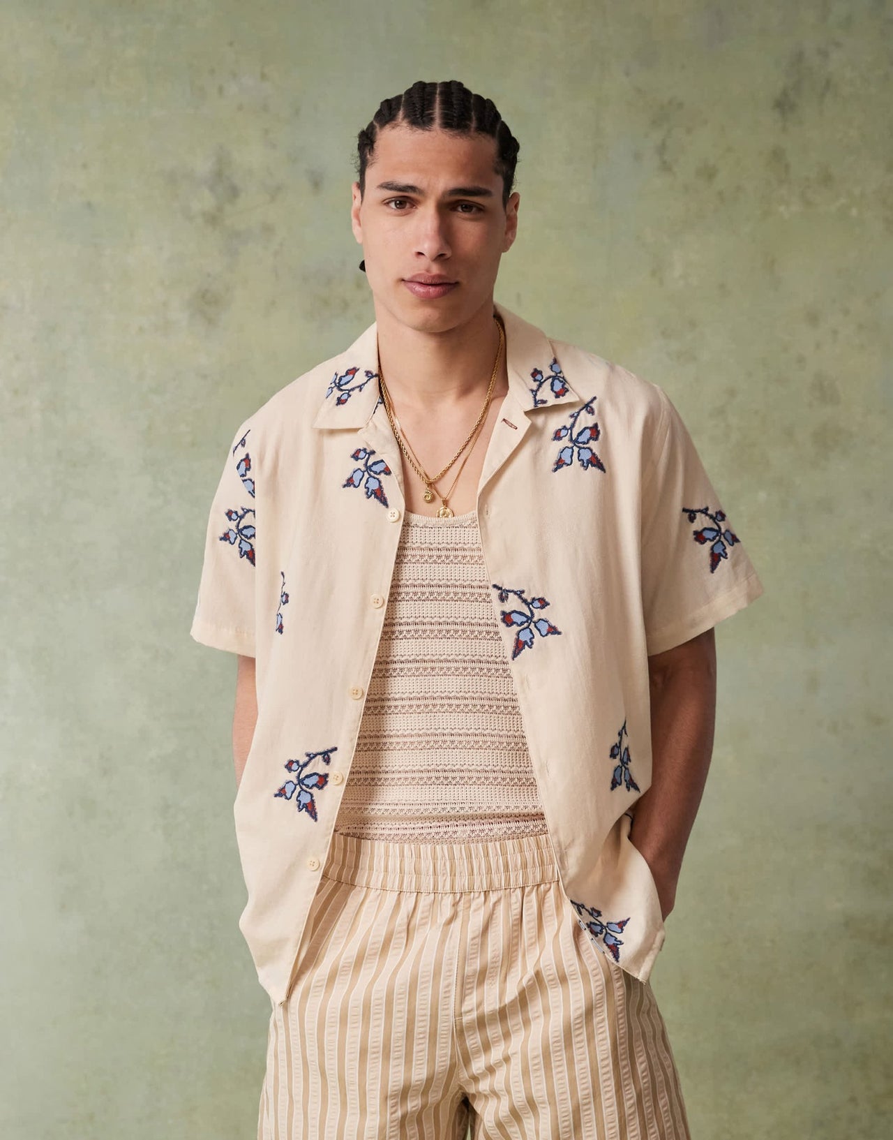 PS Paul Smith short sleeve shirt with floral embroidery in off white - ASOS Sample Sale EU Store