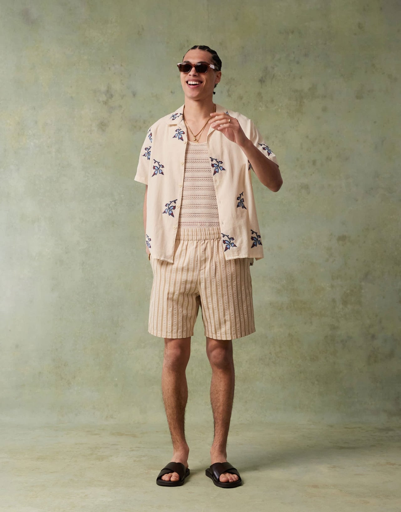 PS Paul Smith short sleeve shirt with floral embroidery in off white - ASOS Sample Sale EU Store