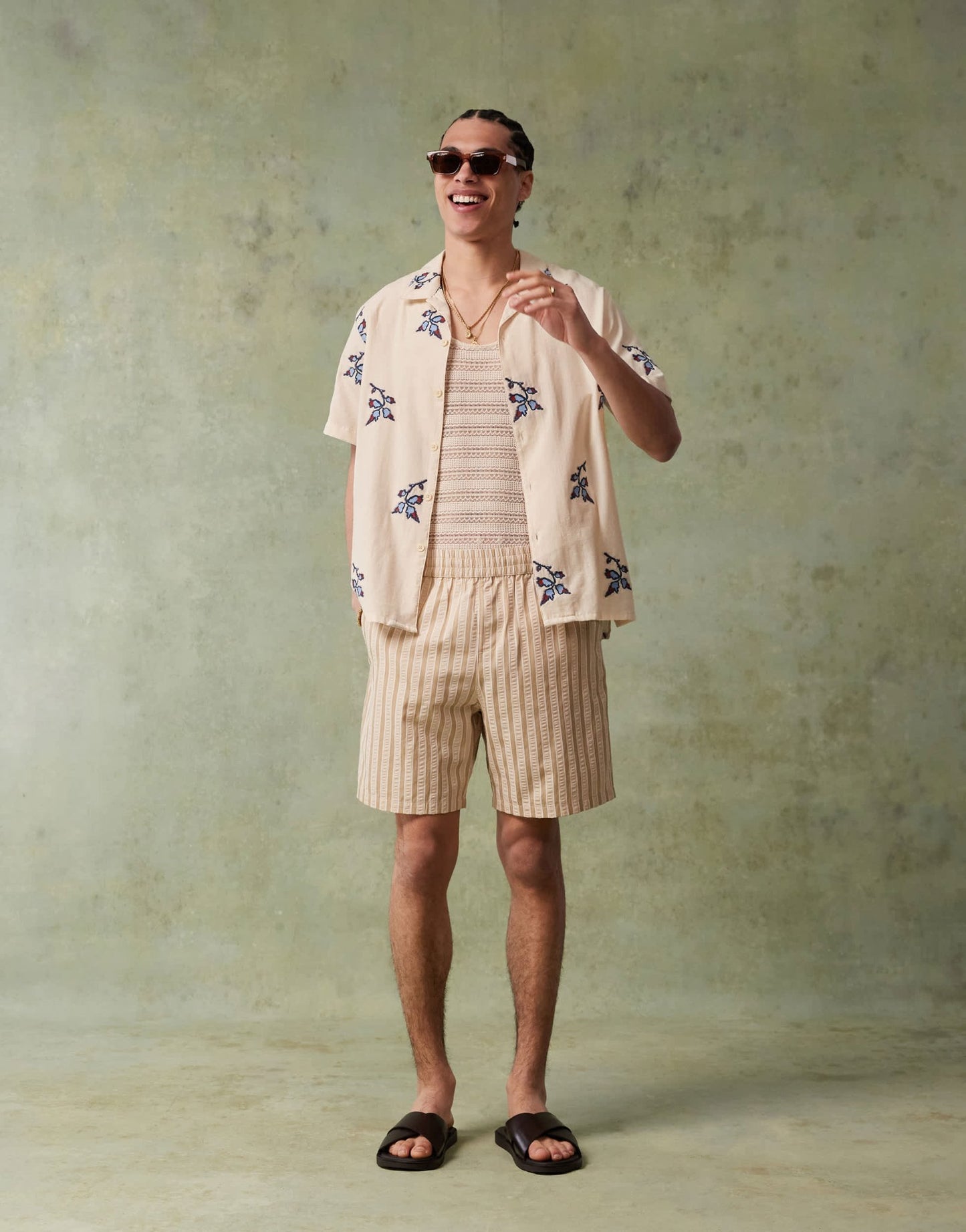 PS Paul Smith short sleeve shirt with floral embroidery in off white - ASOS Sample Sale EU Store