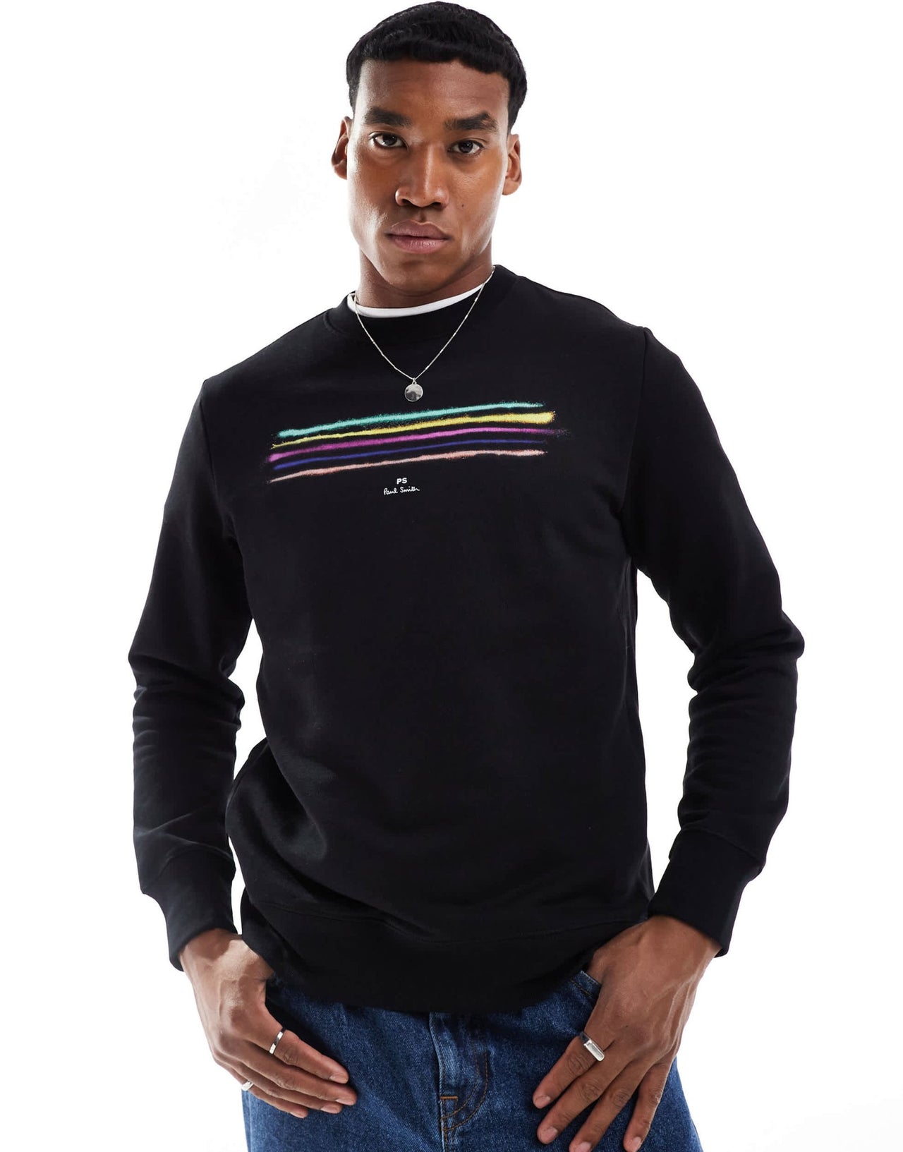 PS Paul Smith sweatshirt with rainbow logo in black - ASOS Sample Sale EU Store