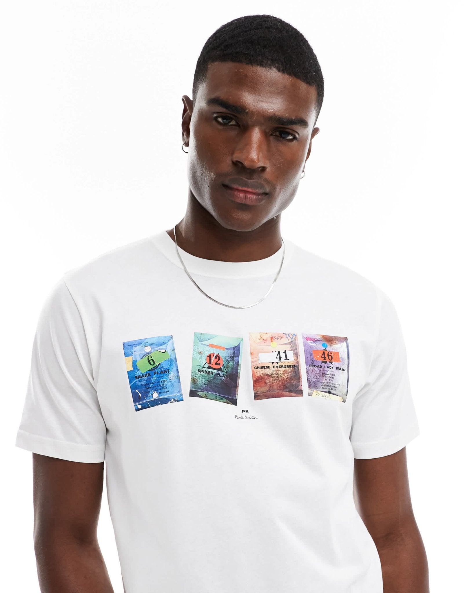 PS Paul Smith t-shirt with cards print in white - ASOS Sample Sale EU Store
