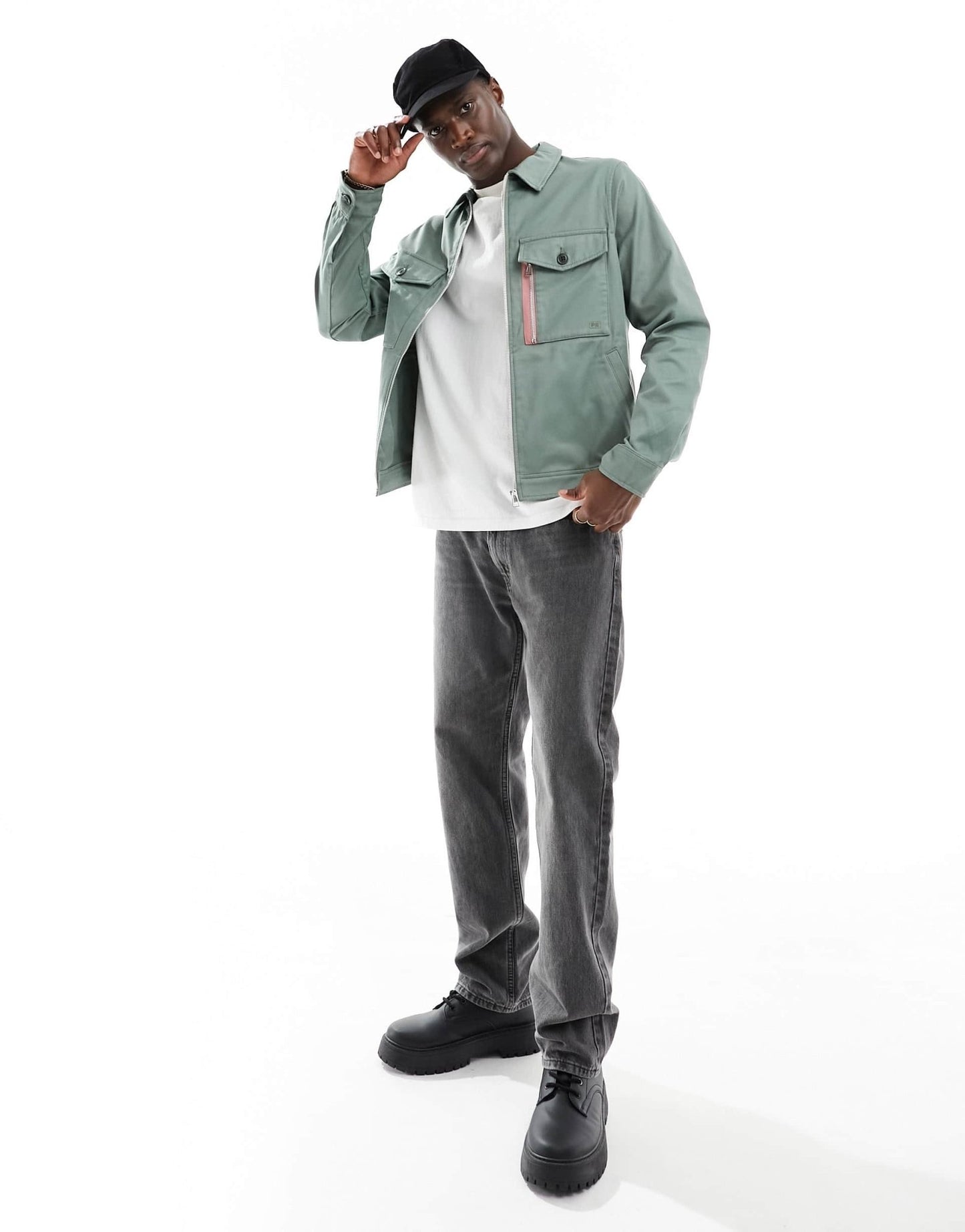 PS Paul Smith tape pocket detail workwear jacket in mid green - ASOS Sample Sale EU Store