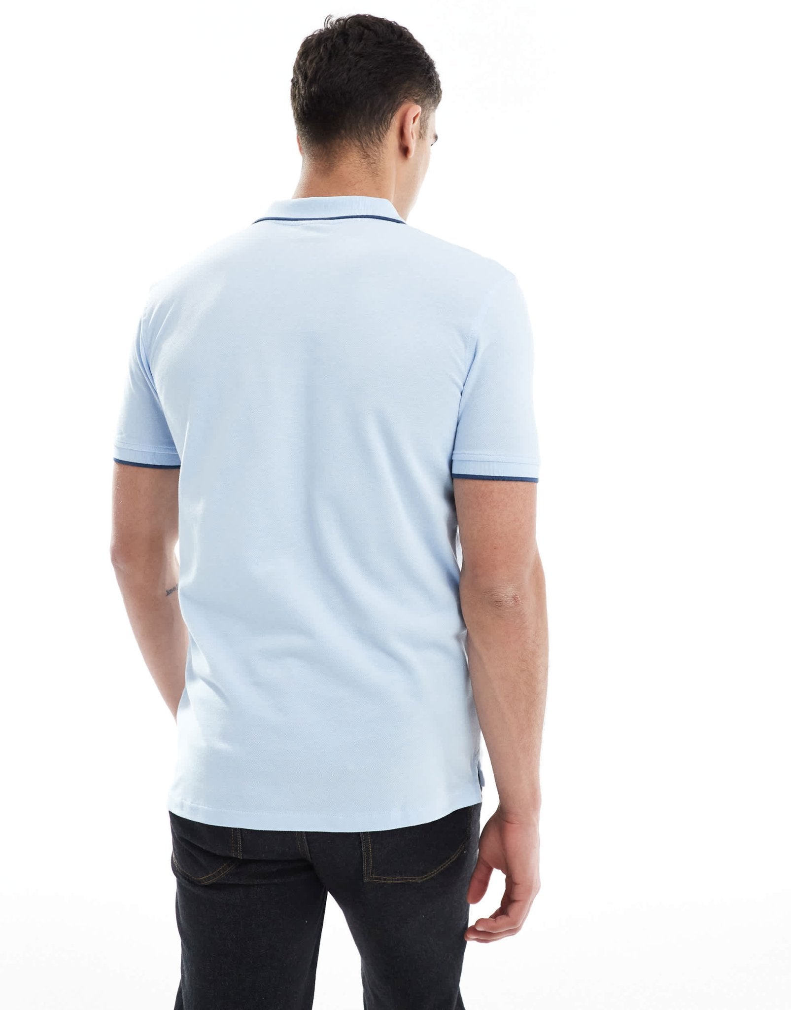 PS Paul Smith tipped logo polo shirt in light blue - ASOS Sample Sale EU Store