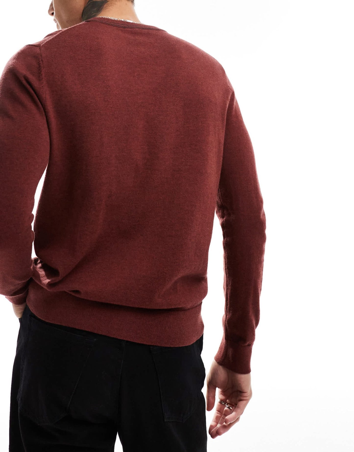 PS Paul Smith zebra logo tipped neck knit jumper in burgundy - ASOS Sample Sale EU Store