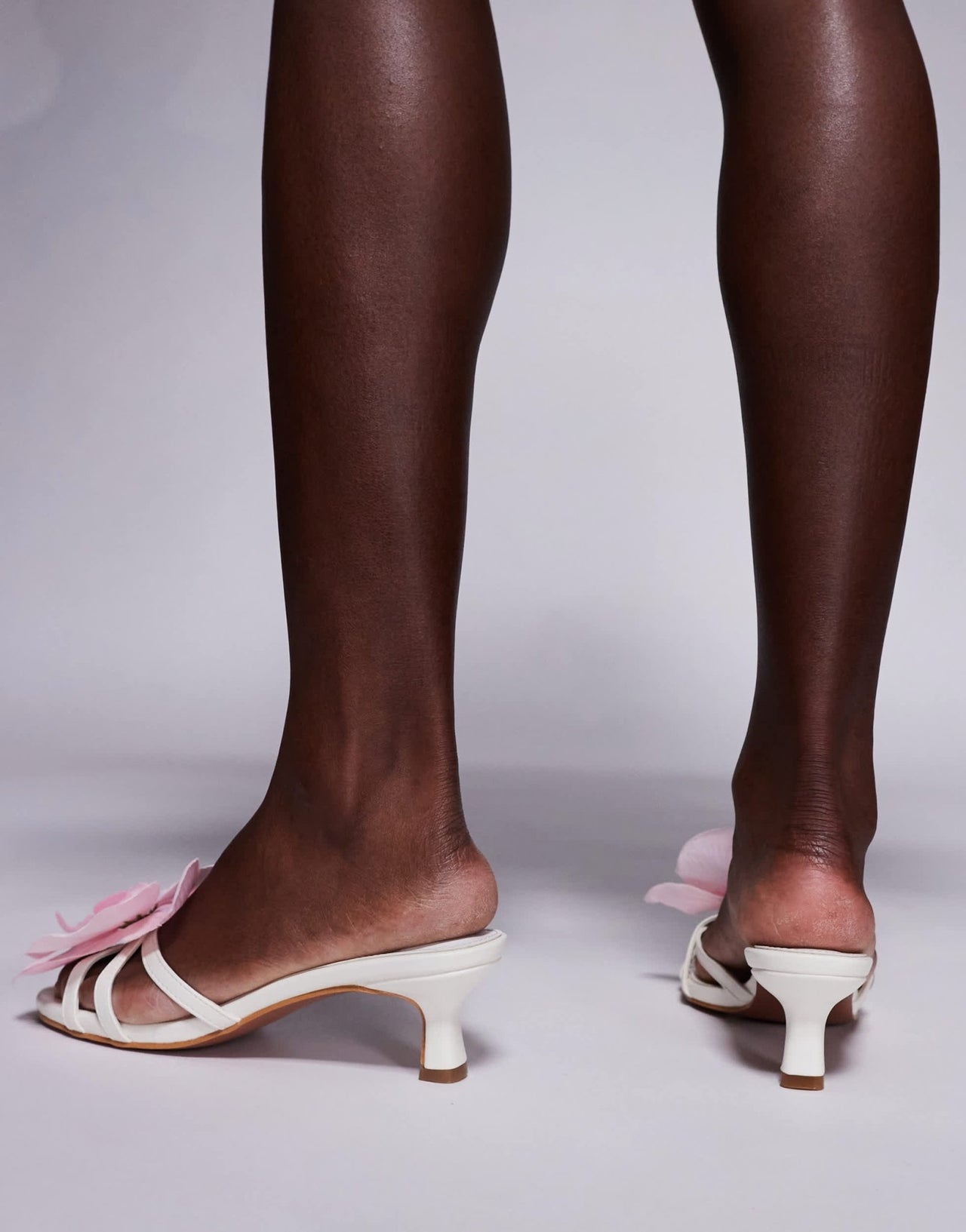 Public Desire Nikah orchid flower kitten heels in cream - ASOS Sample Sale EU Store