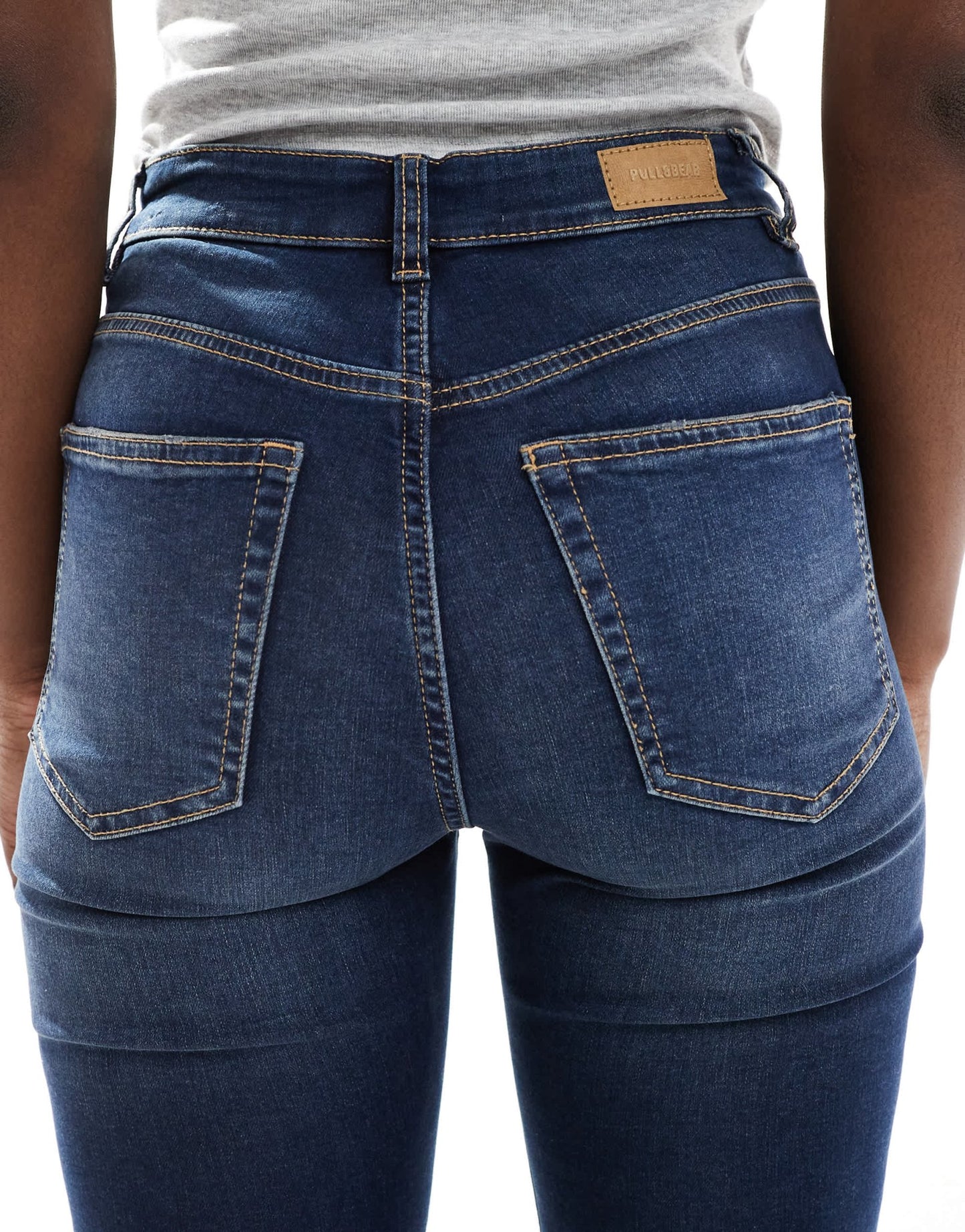 Pull&Bear high rise skinny jean in dark blue - ASOS Sample Sale EU Store