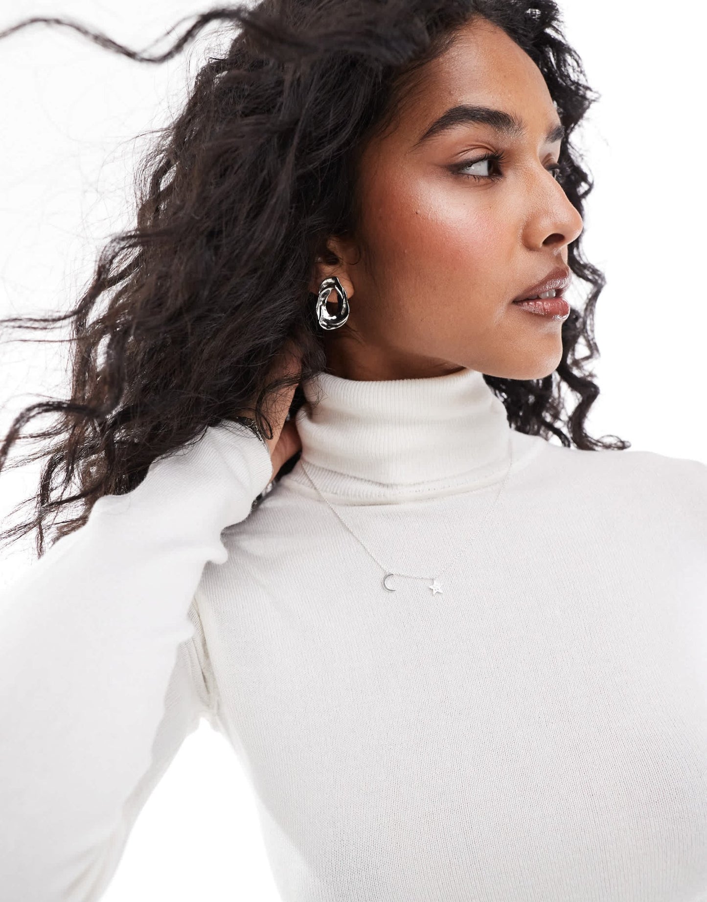 Pull&Bear knit polo neck jumper in ecru - ASOS Sample Sale EU Store