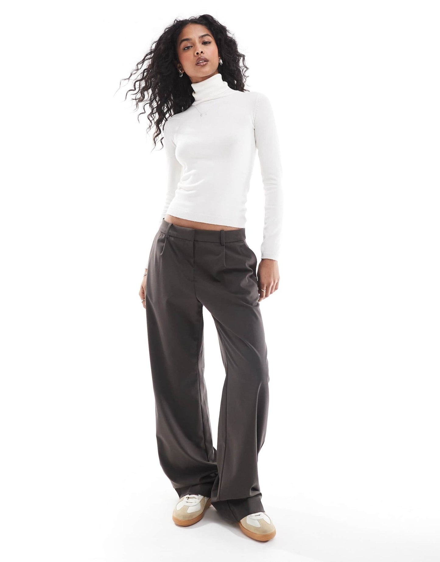 Pull&Bear knit polo neck jumper in ecru - ASOS Sample Sale EU Store