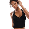 Camiseta de punto acanalado Pull&Bear en negro