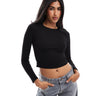 Pull&Bear long sleeve t-shirt in black
