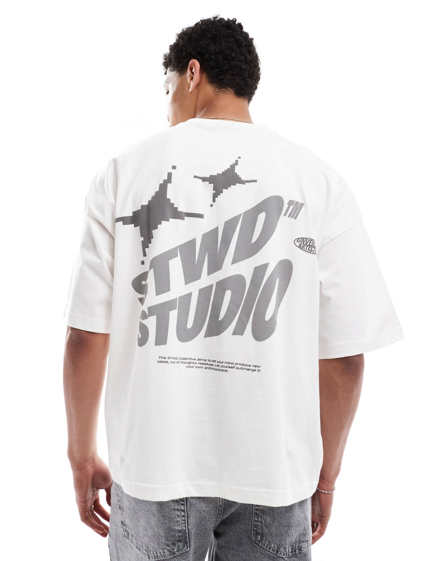 Pull&Bear STWD back graphic t-shirt in white - ASOS Sample Sale EU Store