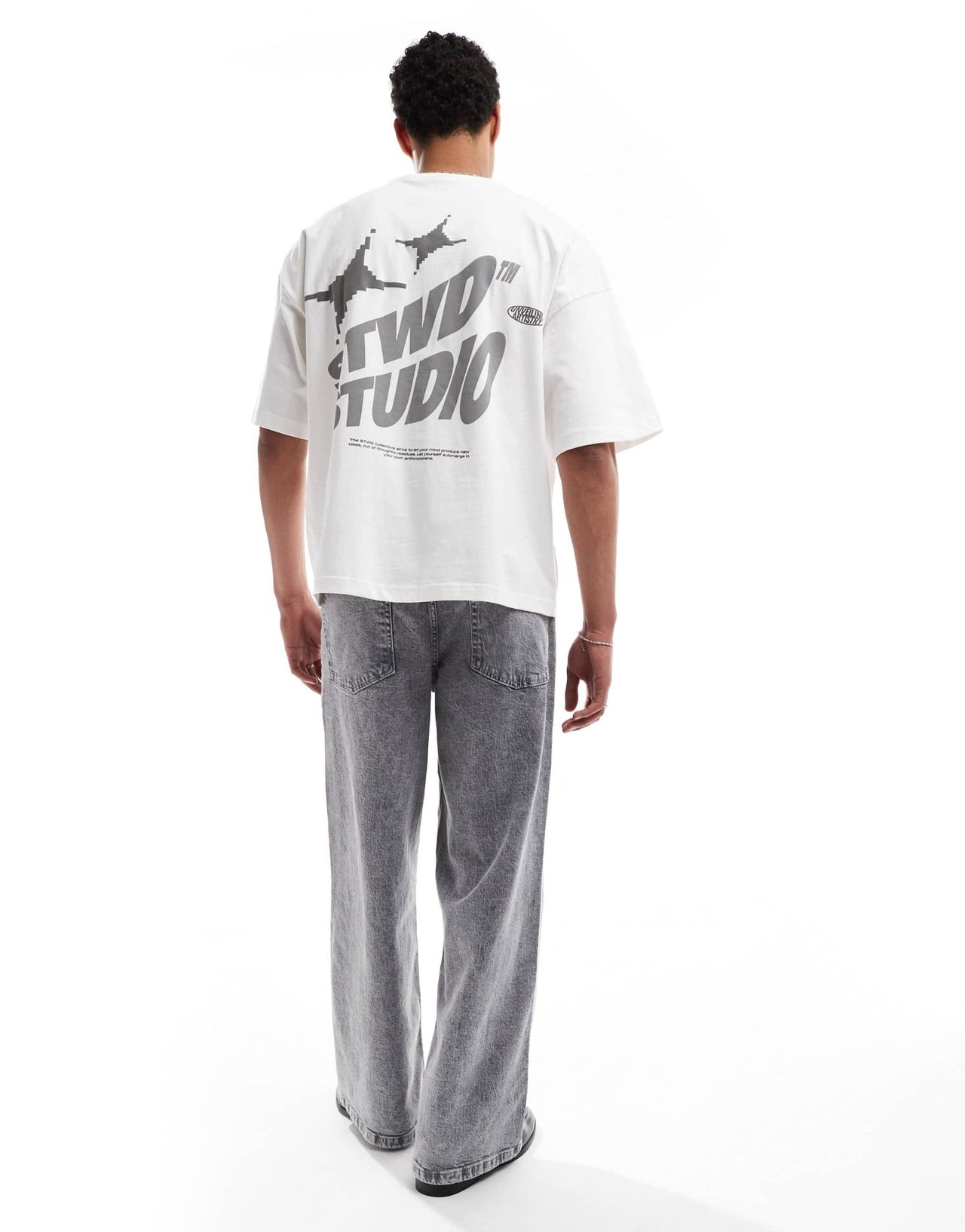 Pull&Bear STWD back graphic t-shirt in white - ASOS Sample Sale EU Store