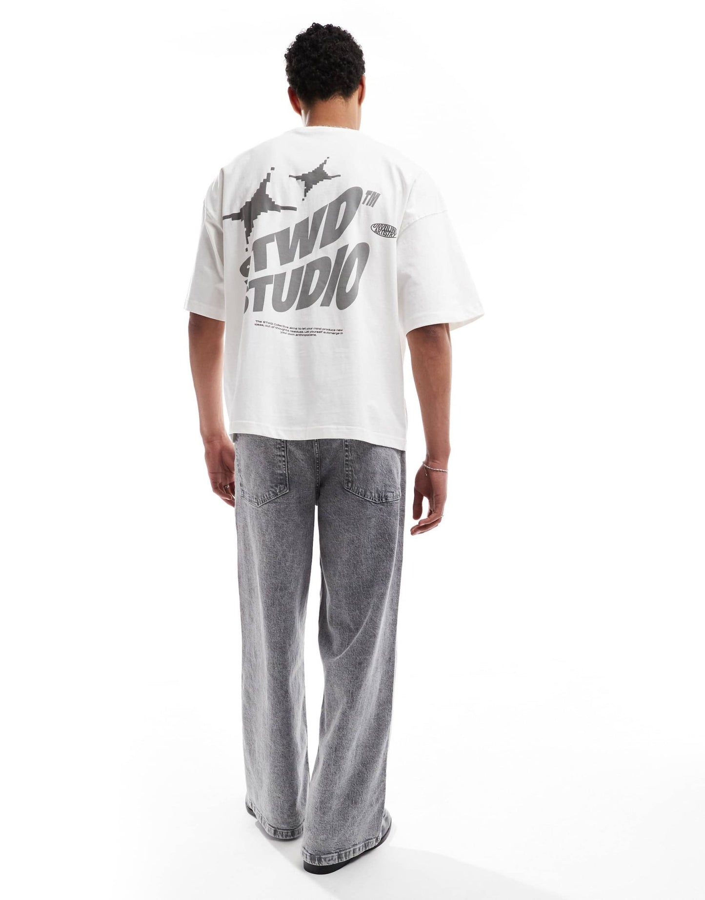 Pull&Bear STWD back graphic t-shirt in white - ASOS Sample Sale EU Store