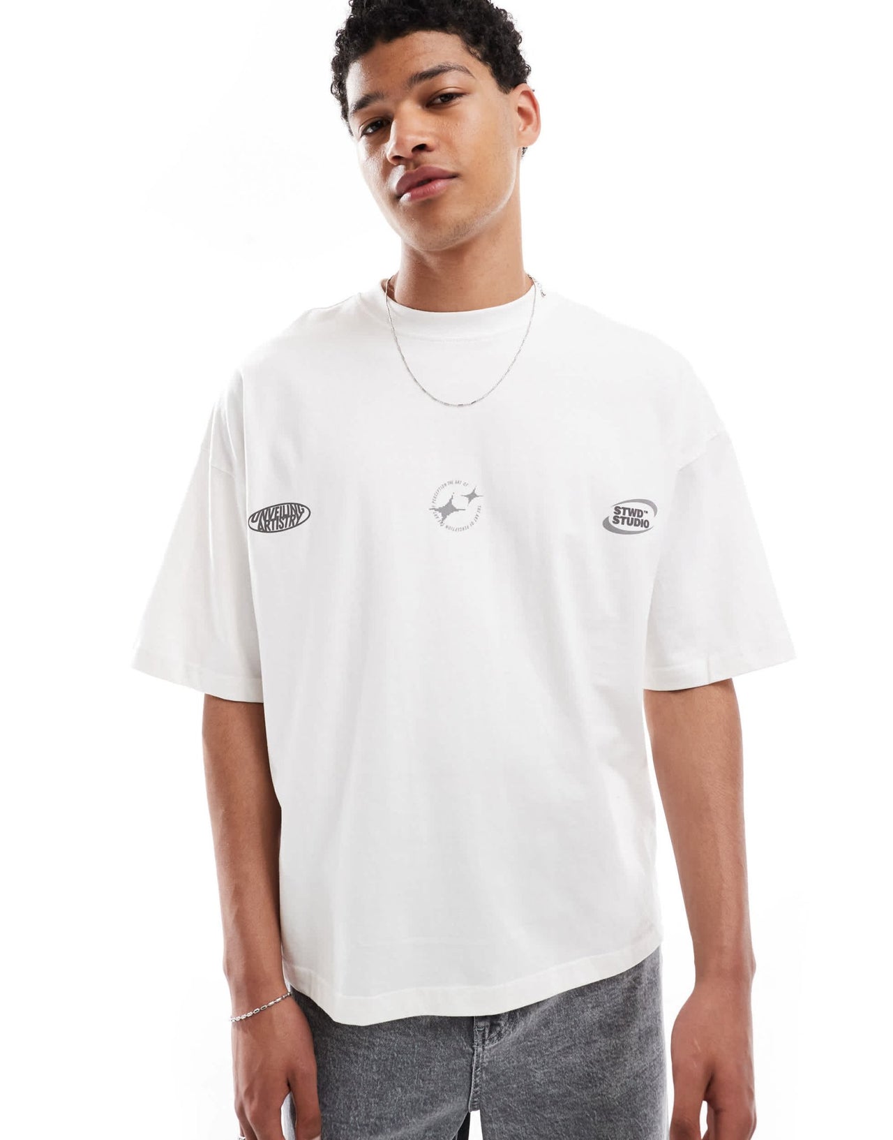 Pull&Bear STWD back graphic t-shirt in white - ASOS Sample Sale EU Store