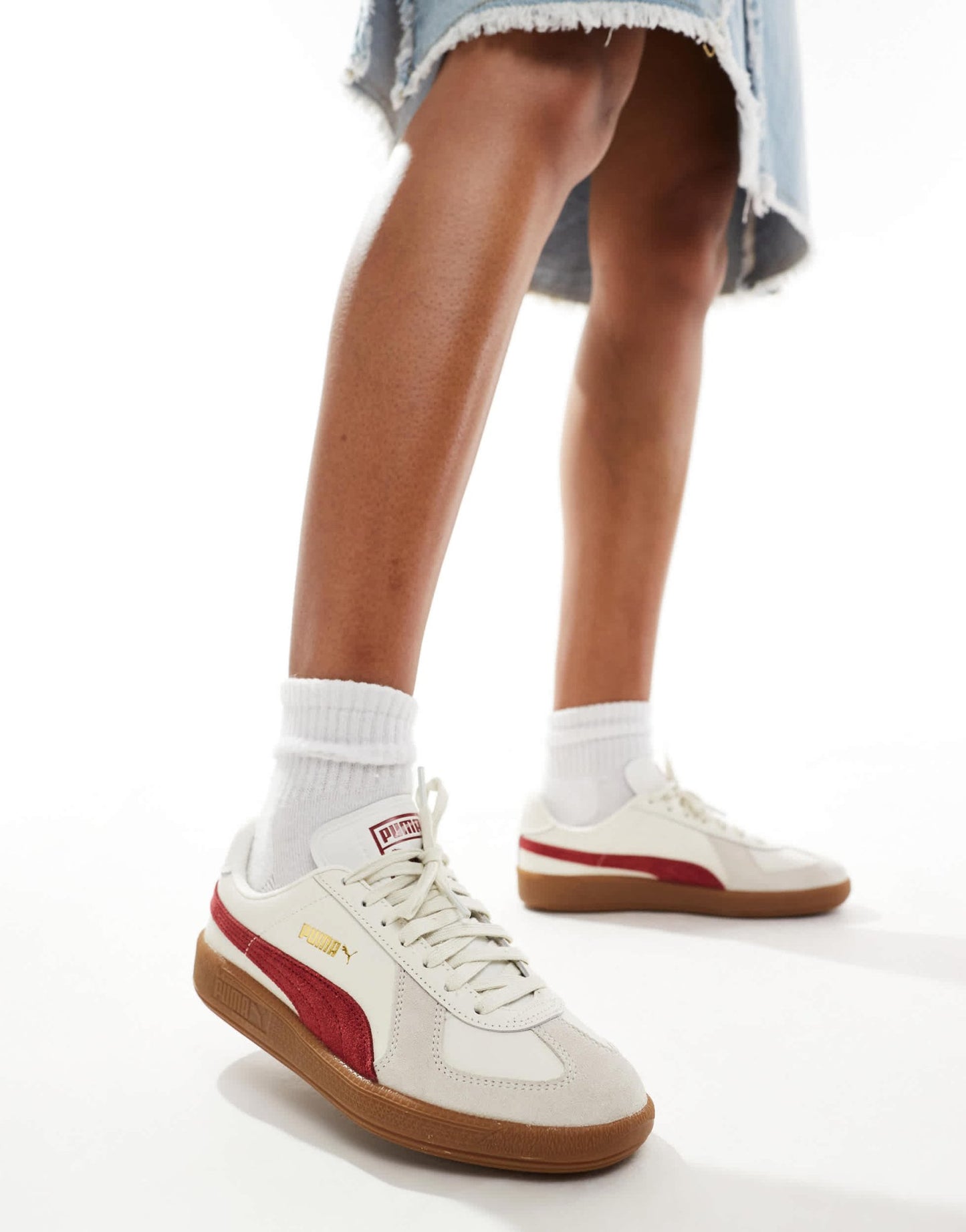 Puma Army trainers in white and burgundy - ASOS Sample Sale EU Store