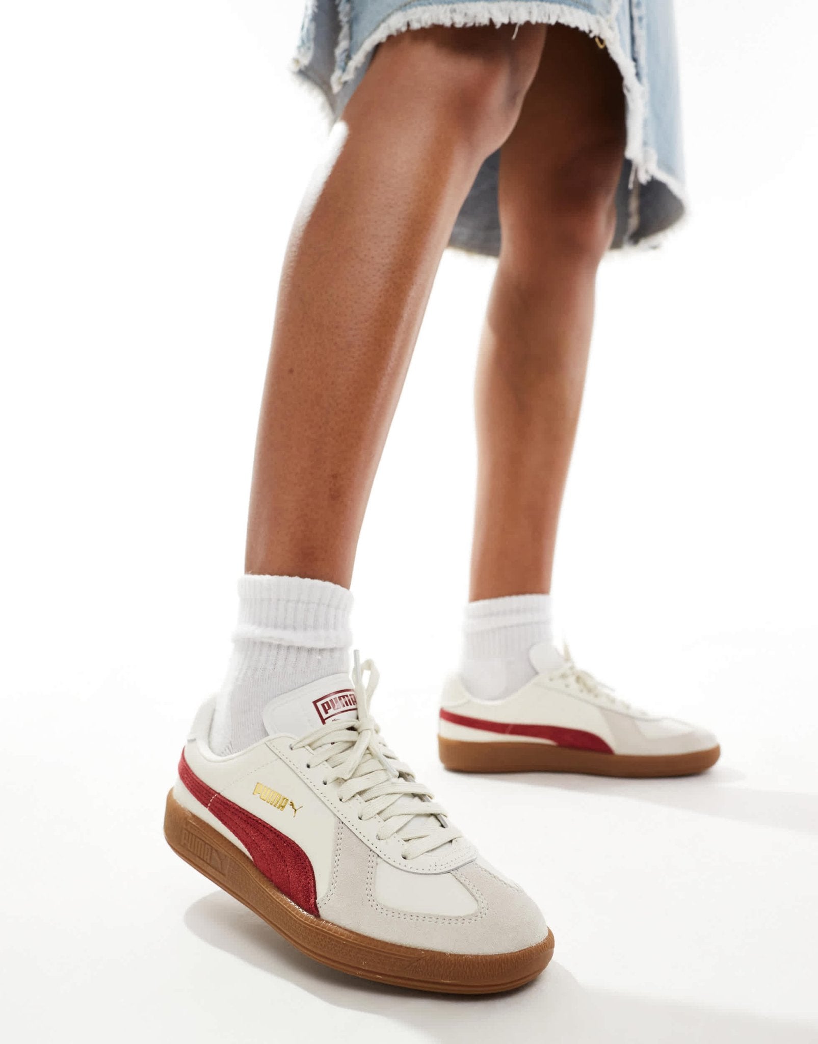 Puma Army trainers in white and burgundy - ASOS Sample Sale EU Store