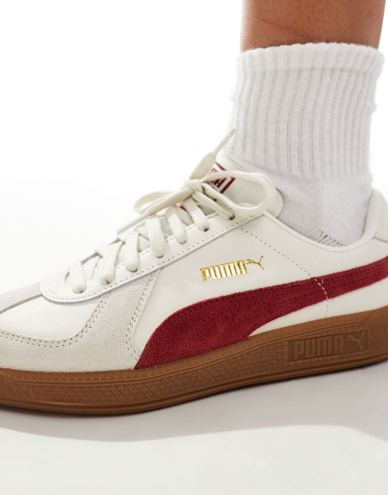 Puma Army trainers in white and burgundy - ASOS Sample Sale EU Store
