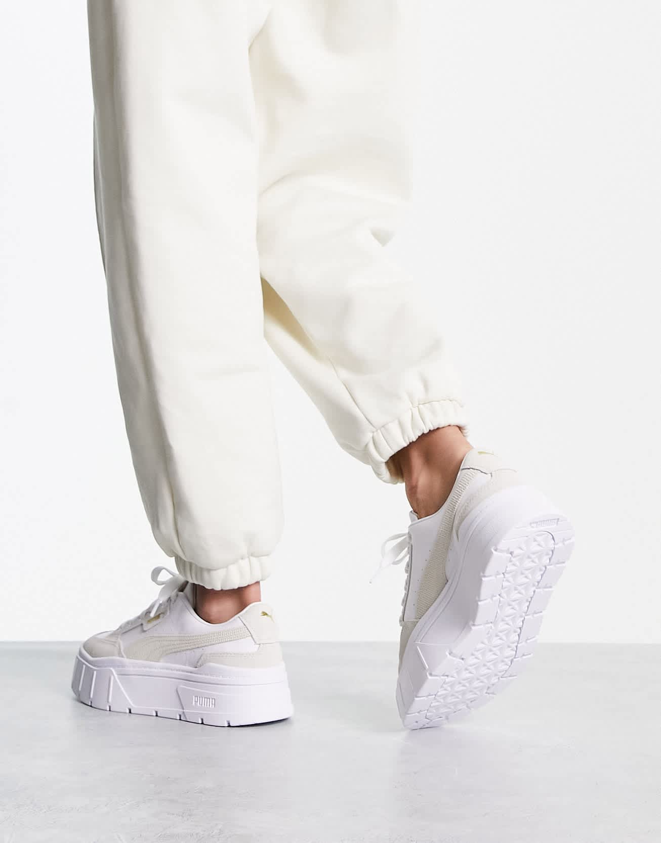 Puma Mayze Stack cord detail trainers in white - WHITE - ASOS Sample Sale EU Store