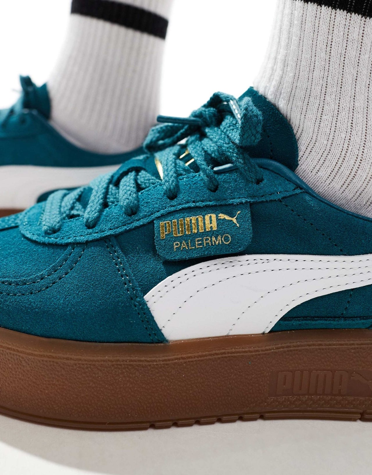 Puma Palermo Platform trainers in green - ASOS Sample Sale EU Store