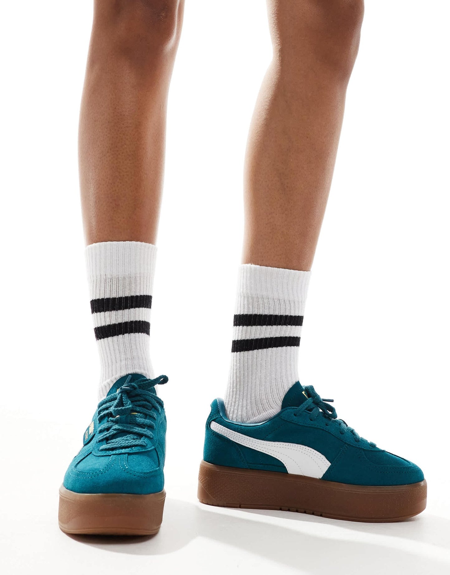 Puma Palermo Platform trainers in green - ASOS Sample Sale EU Store