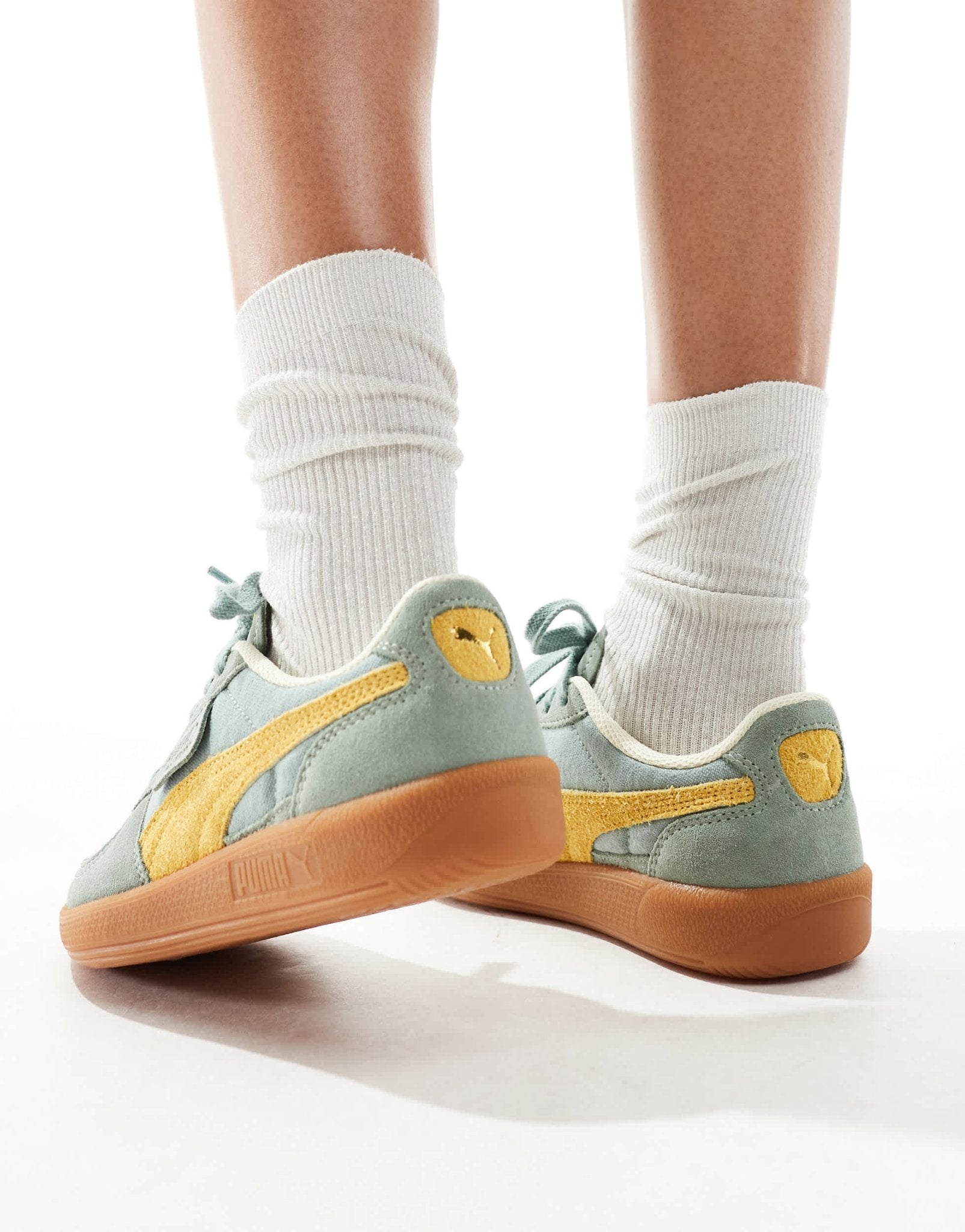 Puma Palermo trainers in washed green - ASOS Sample Sale EU Store