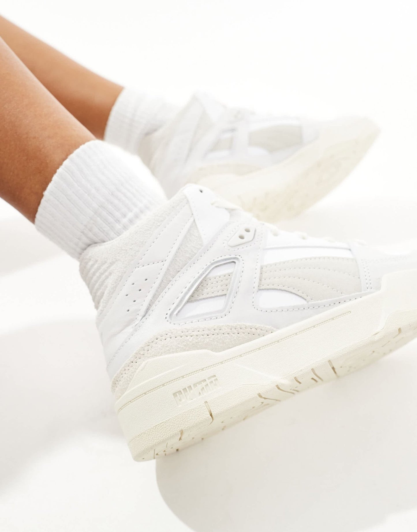 Puma Slipstream Mid textured neutral trainers in white and feather grey - ASOS Sample Sale EU Store
