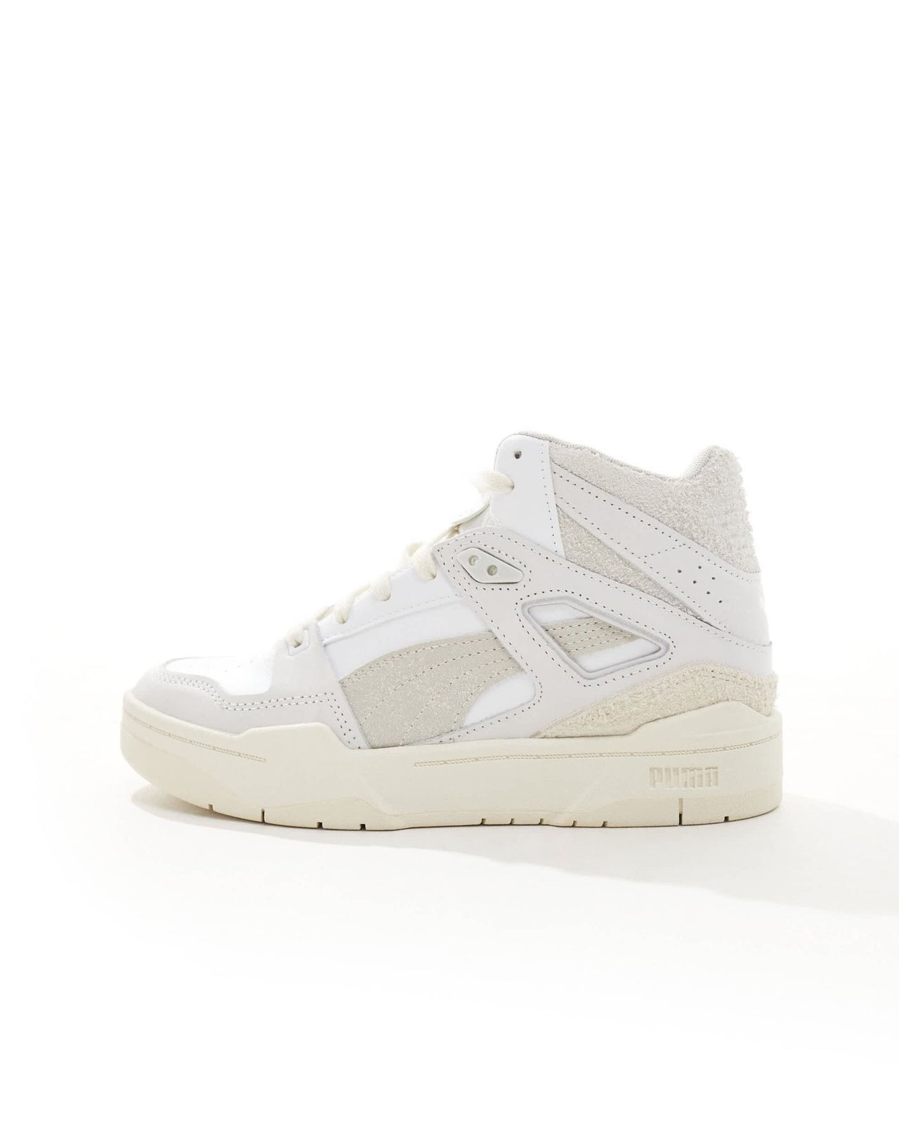 Puma Slipstream Mid textured neutral trainers in white and feather grey - ASOS Sample Sale EU Store