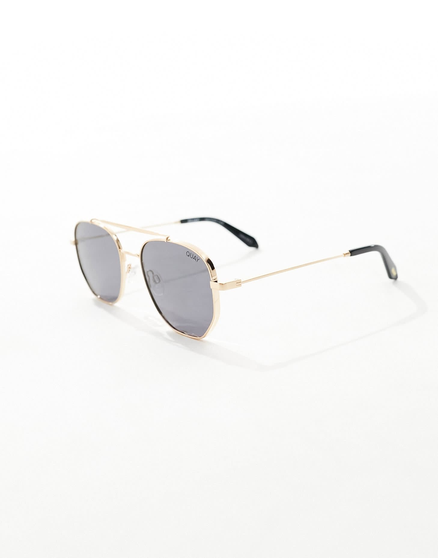Quay locals only round aviator sunglasses in black polarised - ASOS Sample Sale EU Store
