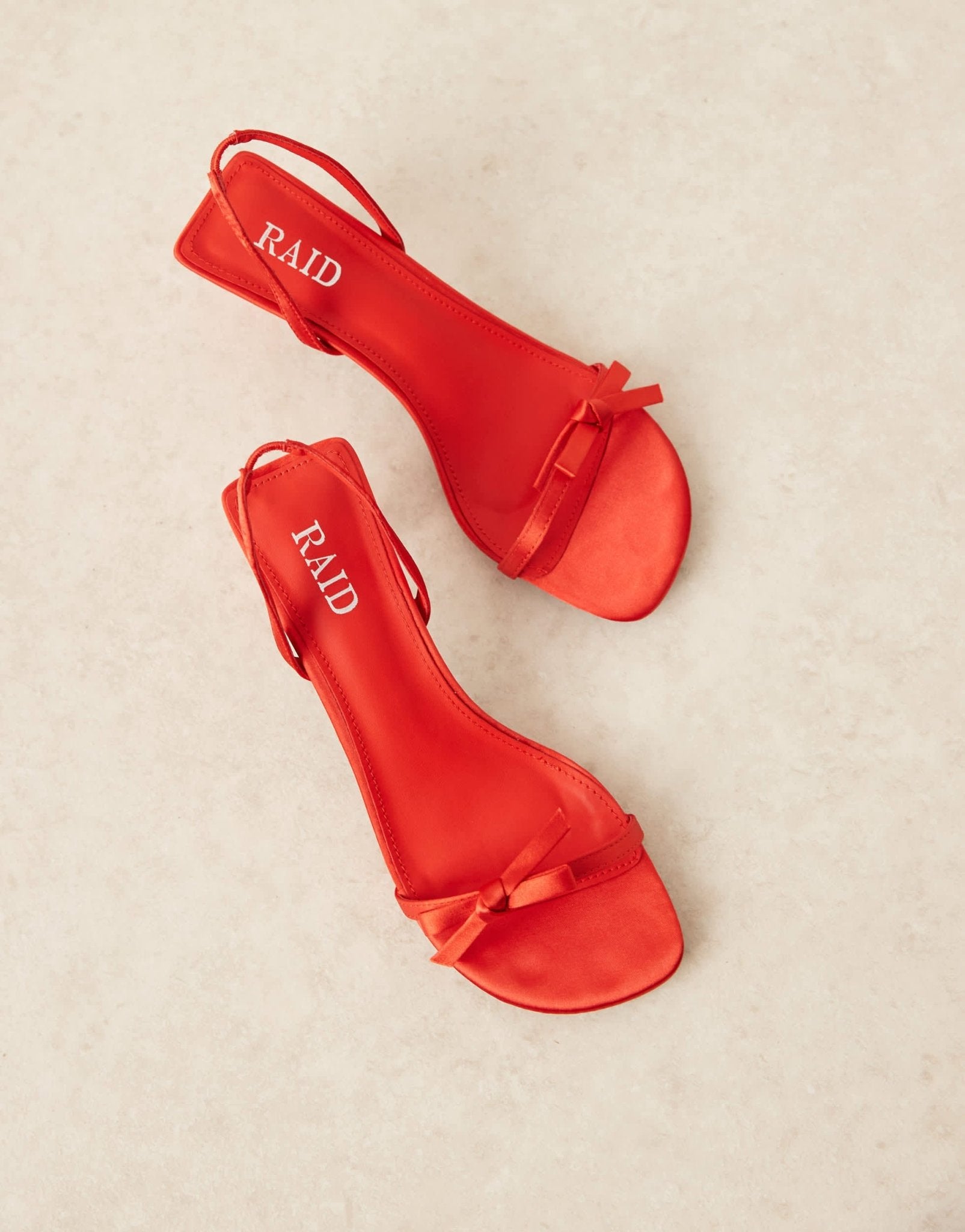 RAID Kaiya slingback kitten heeled sandals with bow in red - ASOS Sample Sale EU Store