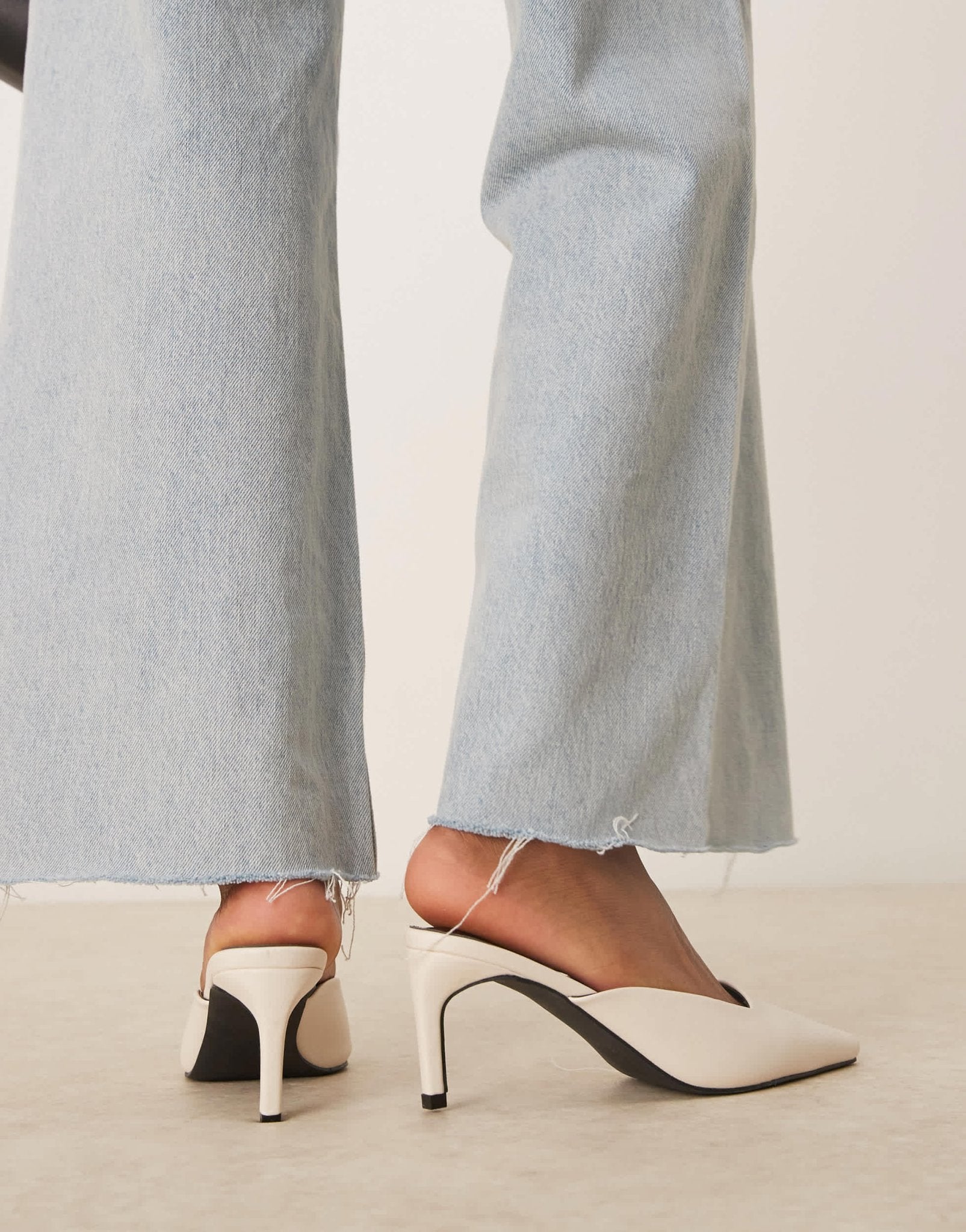 RAID Miko kitten heeled mules in cream - ASOS Sample Sale EU Store