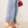 RAID Niya mid block heeled sandals in white